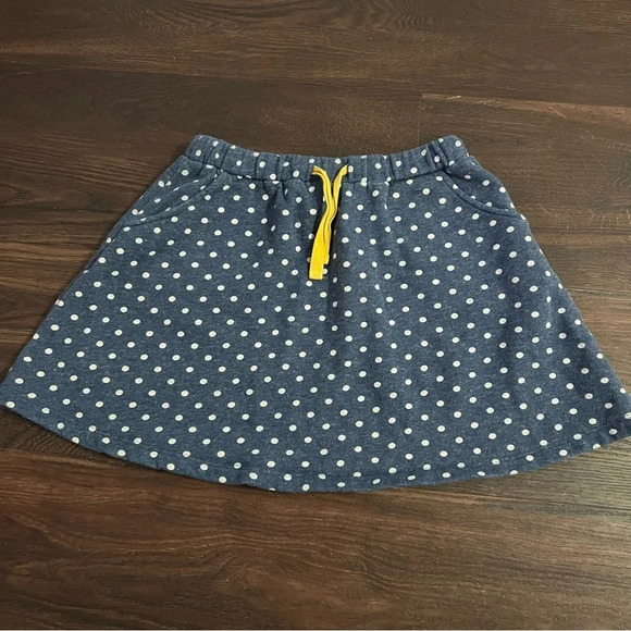 Mini Boden Other - Mini Boden Skirt Girls Size 11-12 Years Blue White Polka Dot Fleece Lined